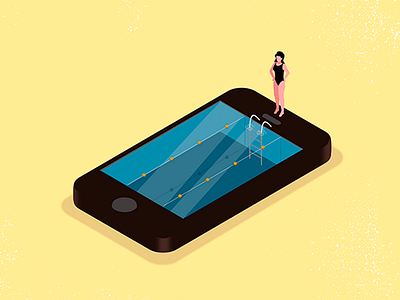 Deep Dive - Illustration cellphone concept design draw illustration illustrator modernism pool smartphone vector