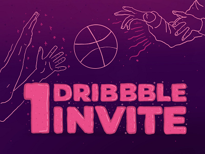 Dribbble Invitation - Passing the ball draft dribbble giveaway illustration invitation invite join dribbble kobe bryant lettering vector