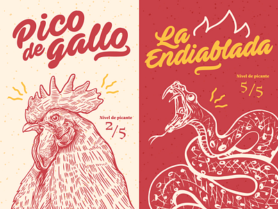 Mexican Hot & Spicy Sauces - Illustration