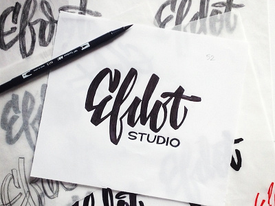 New Wordmark branding brush lettering logo personal quick script speed studio wordmark