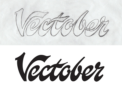 Vectober bellbottom drawing funky hand lettering lettering logotype pencil script sketch type typography vector