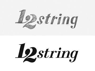 12 String logo elegant groovy guitar lettering ligature logo logotype numbers rock type vintage wordmark