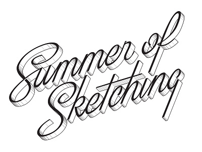 Summer Of Sketching Vector angle fancy illustrator lettering retro script sketch sketching summer thin type vector