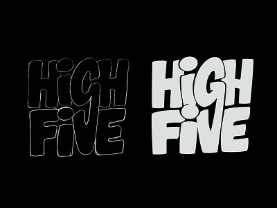 High Five arrows bubble caps casual fun funky high five lettering letters positive type vectober