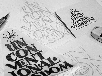 Sharing the process design eye illuminati lettering personal process serif sketch triangle type unconventional wisdom