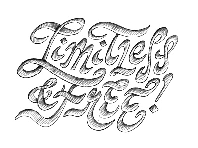 Limitless & Free curves flow free hand lettering lettering limitless quote script style type