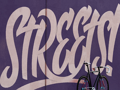 Conquer The Sreeets bike casual cycling lettering script state streets