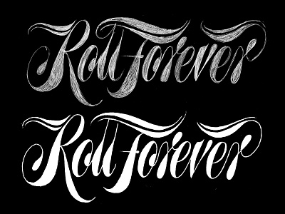 Roll Forever Sketch calligraphy contrast forever lettering movement roll script sketch spencerian