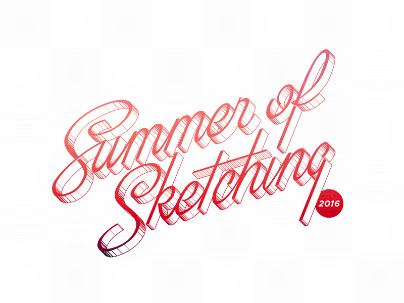 Summer of Sketching 2016! color cursive hand lettering lettering logotype script shadow sketching summer