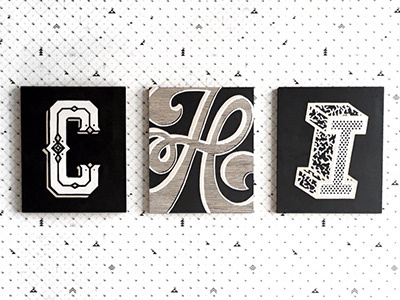 C.H.I. chicago collab lettering painting