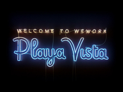 Playa Vista cali california lettering los angeles neon playa vista script upright vintage wework