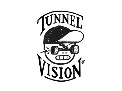 Tunnel Vision emoji hat illustration ipad lettering procreate skate skateboarding vision