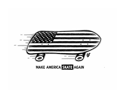 Make America Skate Again america campaign flag illustration president skate skateboarding