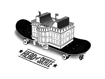 Head of Skate halfpipe hillary illustration lettering political president skate skateboarding trump white house
