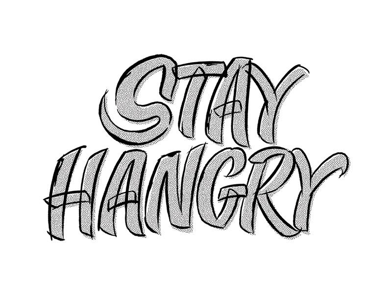 Stay Hangry hungry hangry boston wework sketch texture sign painter script casual lettering
