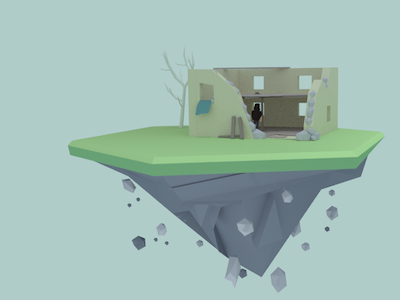Floating Island Collection - Desolation blender low poly