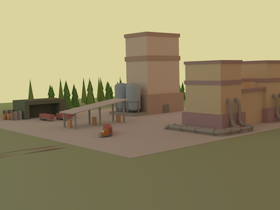 Factory WIP - Colored blender low poly wip