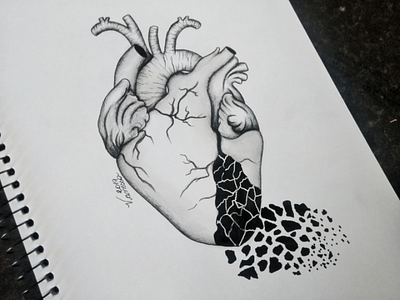 From heart to ashes art artwork drawing illustration ink sketch traditional art