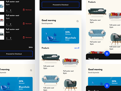 E-commerce for a furniture store app branding design ui ux