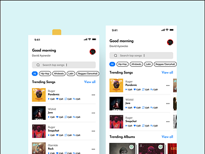 Music player app branding clean design figma minimal modern music produc productdesign tech ui ux