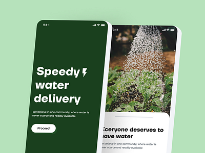 Speedy water delivery app branding clean design figma minimal ui vector