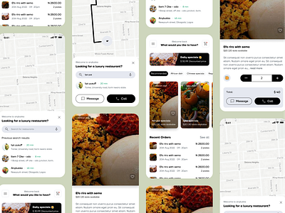 Food delivery and restaurant search app app branding clean delivery design figma food illustration minimal ui vector
