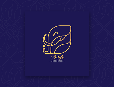 Identidad de " Yǒuyì Accesorios" blue branding creative design elefante elegante illustrator logo vector vector art women