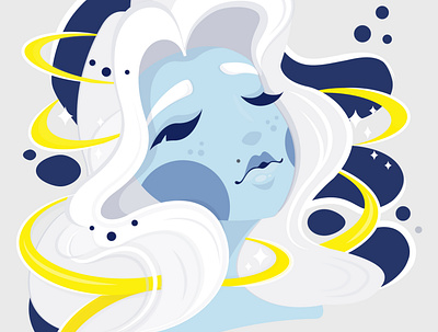 magic woman blue color creative design illustration illustrator vector vector art vector illustration woman