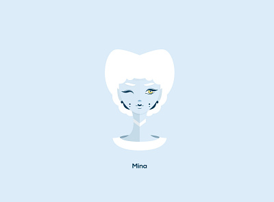 Blue woman - Mina caracter creative design girl character illustration illustrator vector vector art vector illustration women