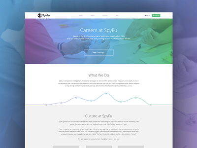 Careers Page blue careers clean design flat green landing page redesign typography ui web website