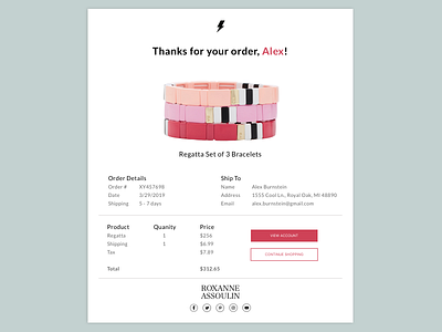 Daily UI // Day 017 // Email Receipt app branding design minimal typography ui ux vector web