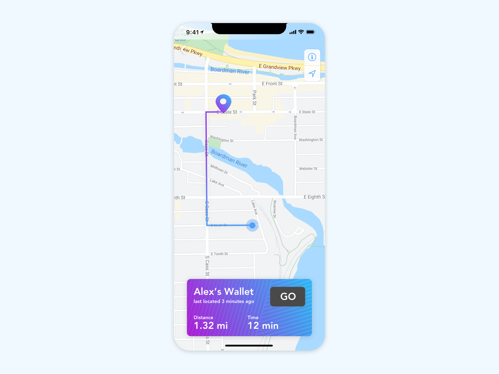 Daily UI // Day 020 // Location Tracker by Alex Burnstein on Dribbble