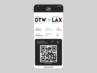 Daily UI // Day 024 // Boarding Pass app branding design minimal typography ui ux vector