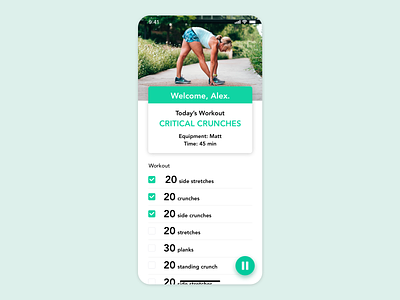 Daily UI // Day 062 // Workout of the Day app branding dailyui design minimal typography ui ux vector