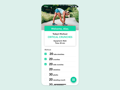 Daily UI // Day 062 // Workout of the Day