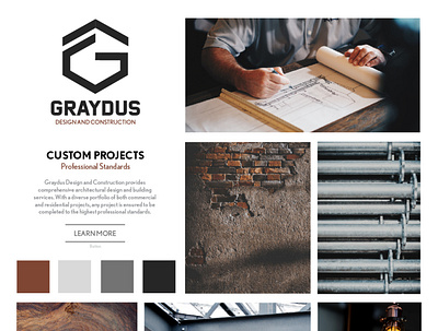 Graydus Construction Logo Design and Mood Board brand branding branding design design logo logo design mood board