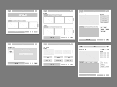 VideOrder: Full Wireframes amazon prime figma hulu netflix streaming service video app wireframe