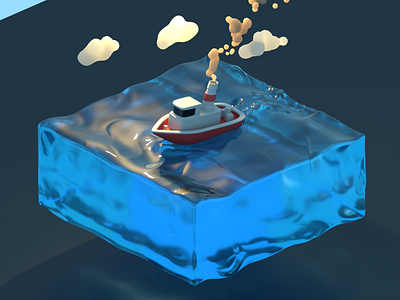 Exercise-Sea 3d art design illustration seal ship