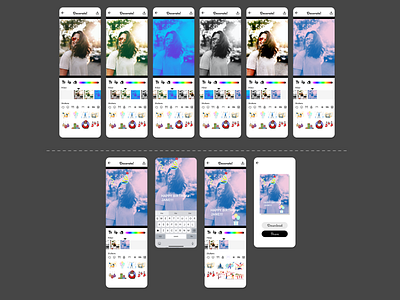 Photo Editor App animation app black and white design filters flat friends illustration interaction interactiondesign interfacedesign photo photoeditor sharing simple design stickers typography uidesign ux