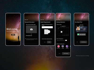 Space Travel Sign Up adobe xd design flat interfacedesign passport space space travel travel uidesign universe ux