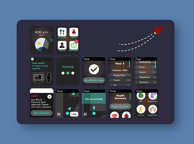 Smart Watch Health Monitor for Space Travel adobexd animation app design doctor figma flat food health health app health care interfacedesign nutrition space technology travel ui uidesign ux watch