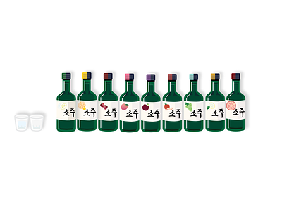 My Soju Series alcohol design drinks flat graphic design illustration korean social soju vector