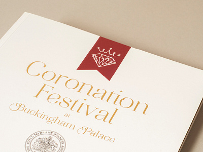 Coronation Festival Commemorative Guide book brochure buckingham coronation diamond foil gold guide logo palace queen royal