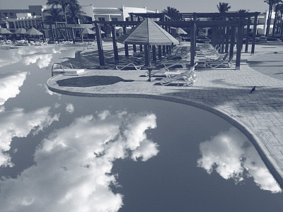 Dream Pool monochrome photoshop art pool