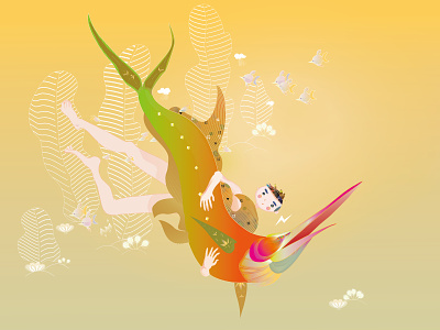 Wonderful Day animal animals character diving earth fish illustraion ocean sea swim website xiweiwei