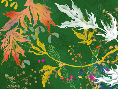 The Call of Birds animal birds flowers illustration illustrator plant xiweiwei