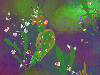 Spring Garden animal bird flower illustraion illustration art illustrations illustrator plant xiweiwei