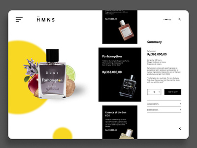 HMNS Parfume Web Design 3d animation branding desktop graphic design hmns indonesia online store parfume store ui uiux ux web design website website app