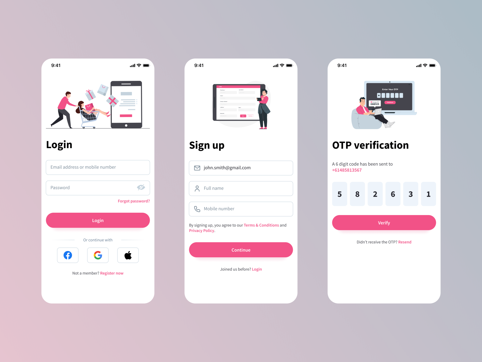 Login & Sign up concept by Jazmin Cruz on Dribbble