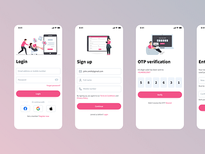 Simple Layout for login and sign up